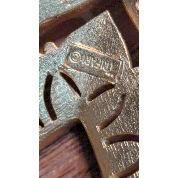 Vintage Crown Trifari Gold Tone Heart Pendant Necklace Chain 20" Elegant - Picture 8 of 8